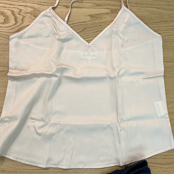 NWT $198 Anthropologie SET by ETTITUDE bamboo shorts XS & camisole M - Picture 4 of 9